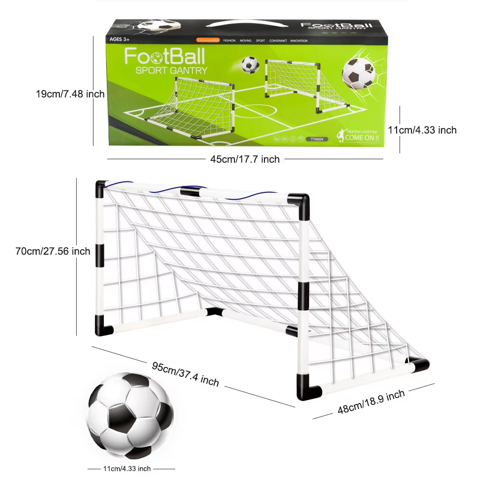 Portable Folding Soccer Goal Set with Ball & Pump