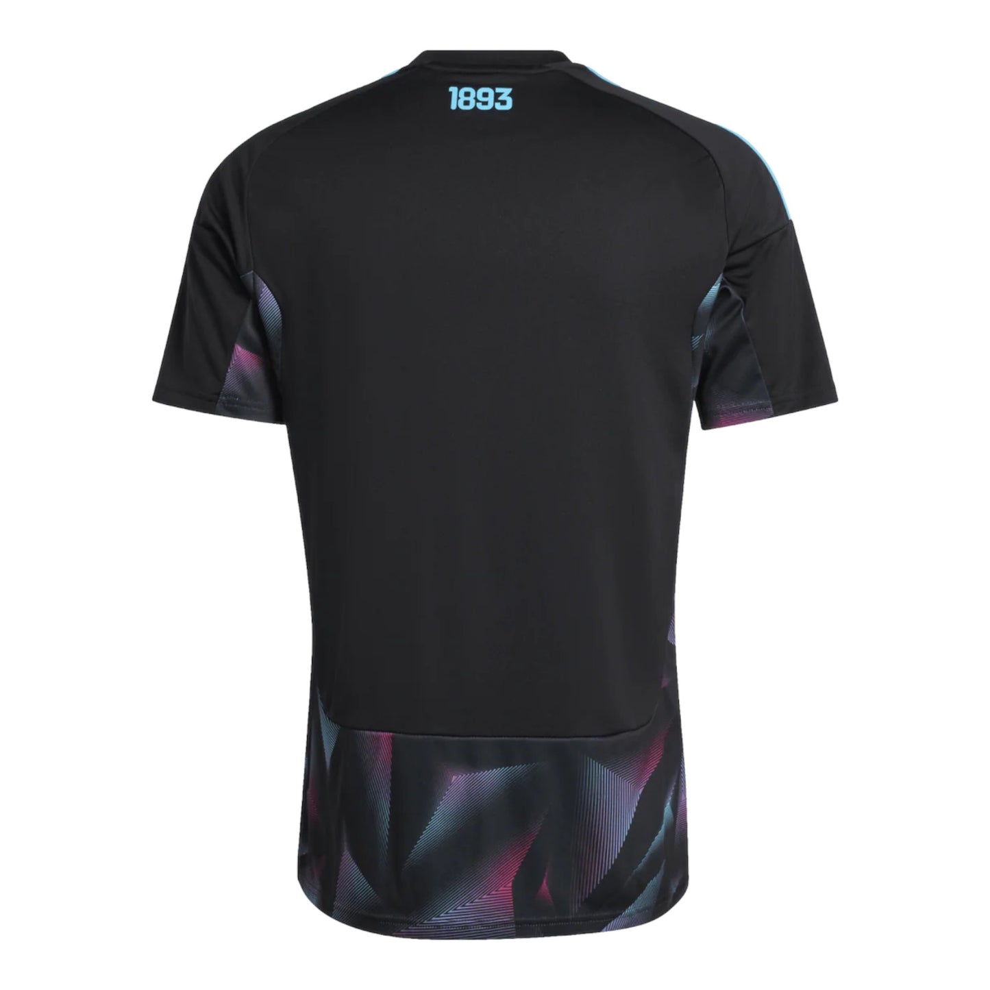 GOATkitz Argentina 2026 black goalkeeper jersey with light blue 1893 detail and geometric pattern on sleeves and hem.