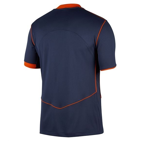 GOATkitz Inter Milan 2025-26 adult third jersey in navy with orange trim. Back view, short sleeves, crew neck.