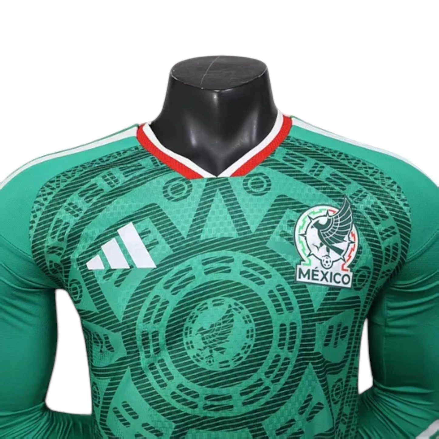 GOATkitz Mexico 2026 long sleeve player version home jersey in green with white Adidas logo and Mexico crest.