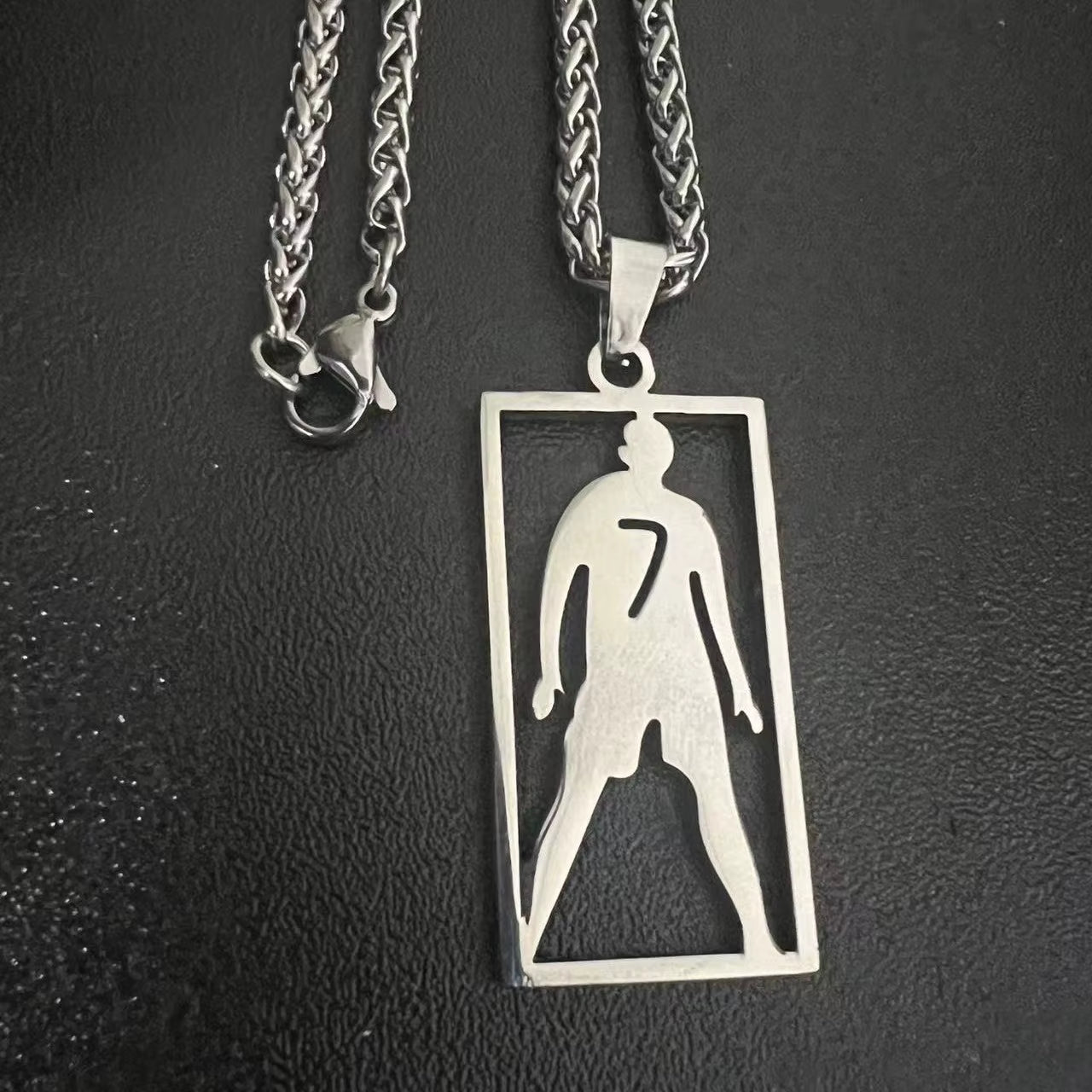 CR7 “SUI” Necklace or Keychain – Stainless Steel Ronaldo Silhouette Pendant