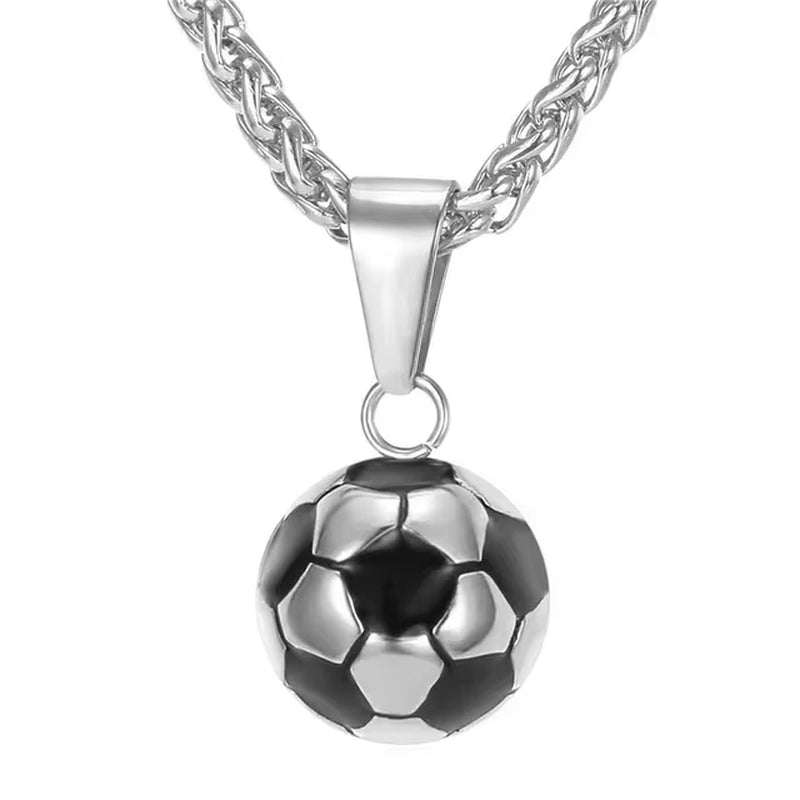 Soccer Ball Necklace Chain – Gold & Silver Football Pendant