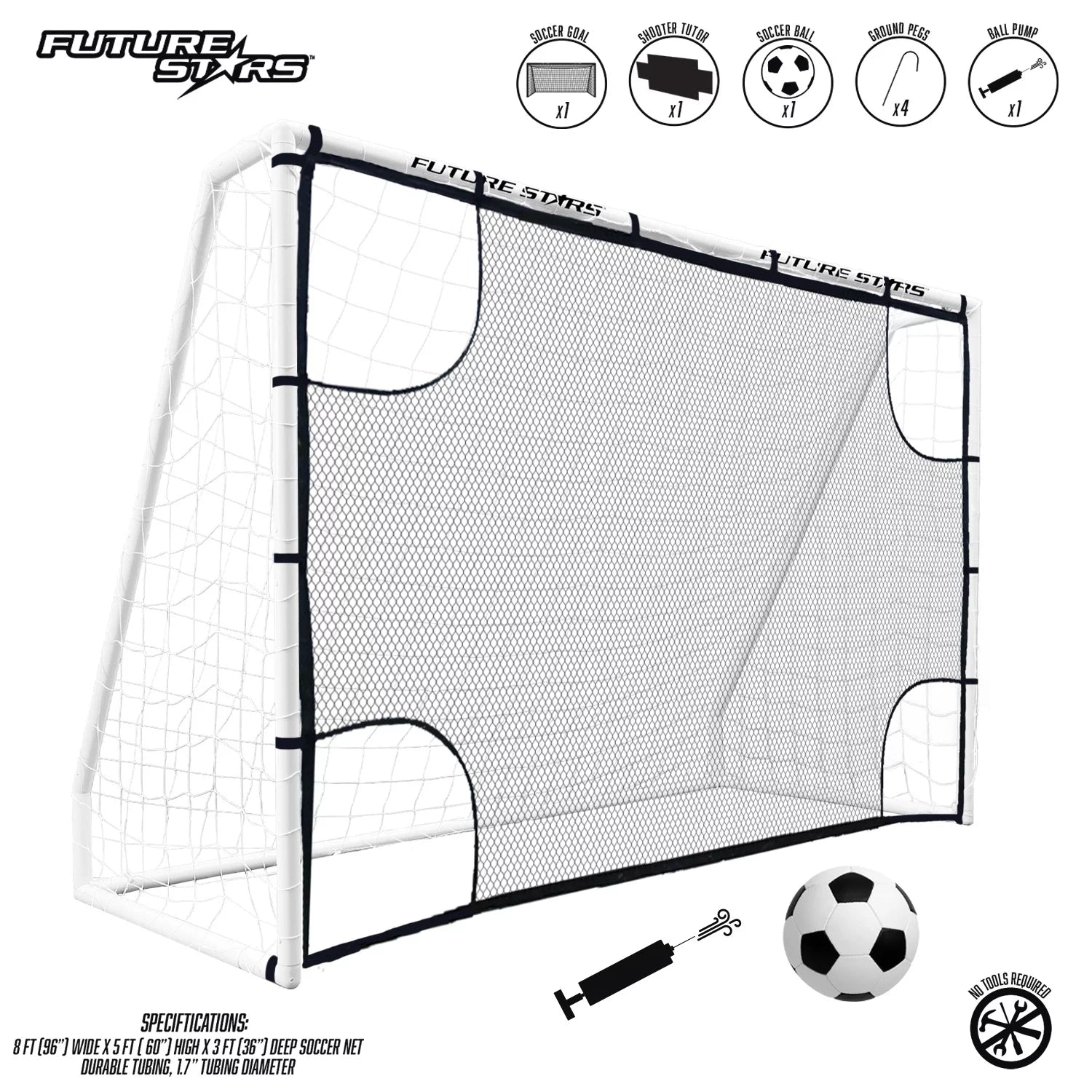Pro 8FT Soccer Goal Training Kit – Goal, Shooter Tutor, Ball & Pump Set