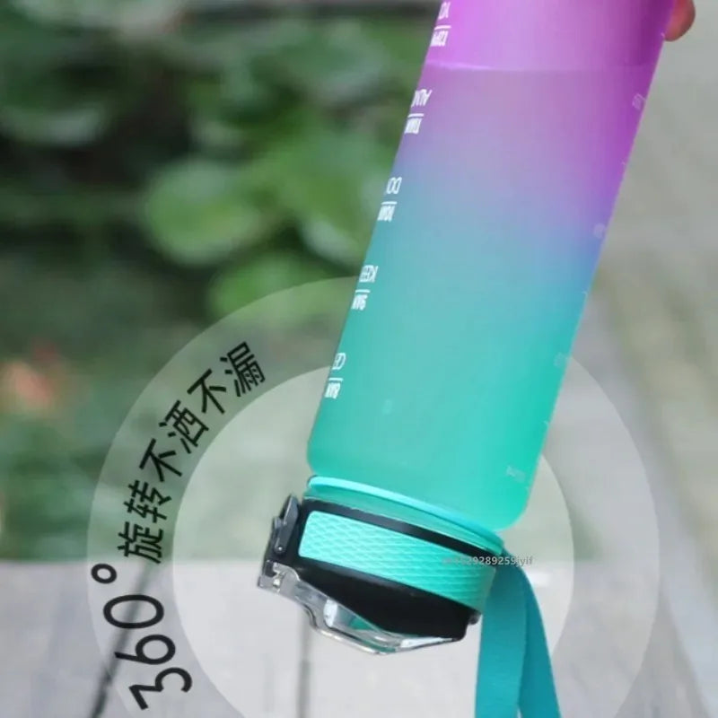 1L Sports Water Bottle – Leakproof Fitness Bottle with Straw