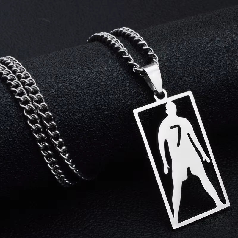 CR7 “SUI” Necklace or Keychain – Stainless Steel Ronaldo Silhouette Pendant