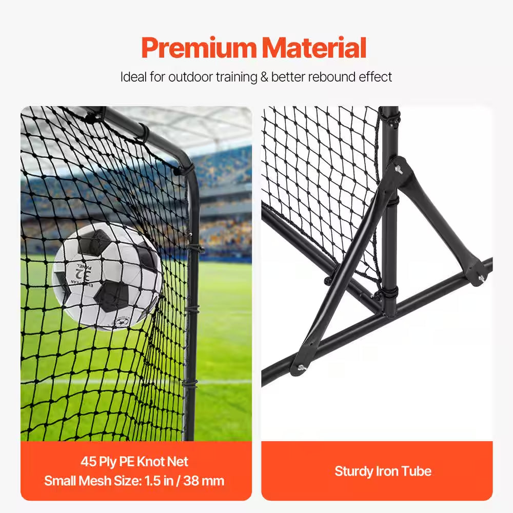 Soccer Rebound Trainer 6x4 FT – Double-Sided Rebound Net with Steel Frame