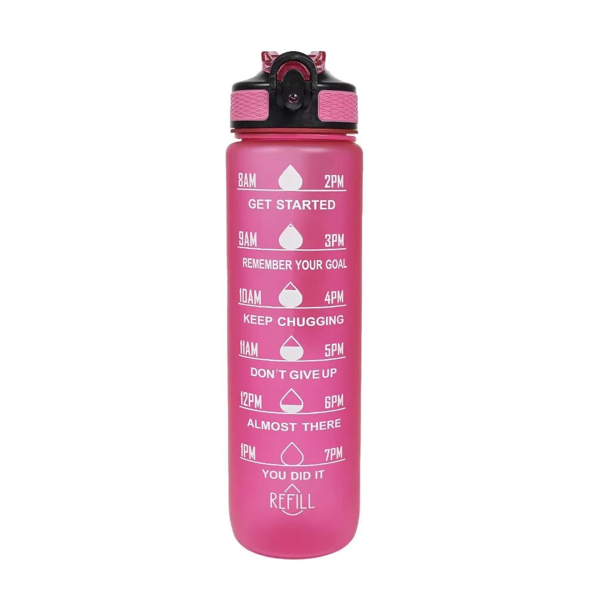1L Sports Water Bottle – Leakproof Fitness Bottle with Straw