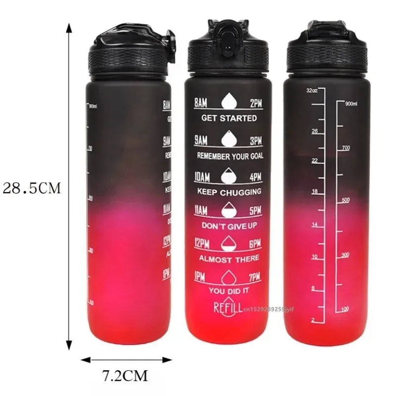 1L Sports Water Bottle – Leakproof Fitness Bottle with Straw