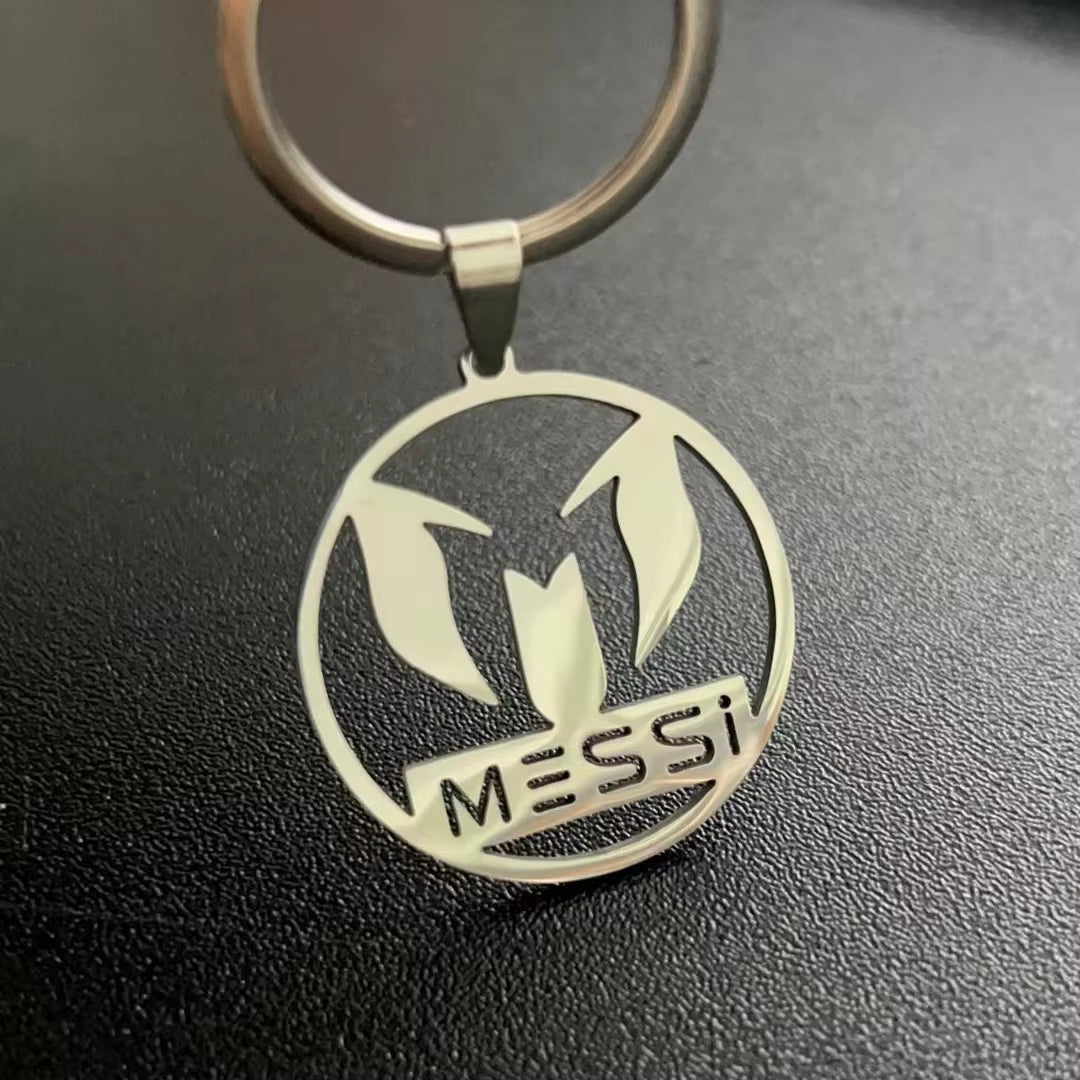 Messi Logo Necklace or Keychain – Stainless Steel Soccer Pendant