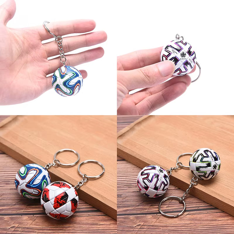 3D Soccer Ball Keychain – PU Leather Football Key Ring