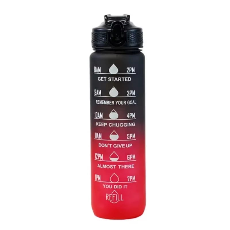 1L Sports Water Bottle – Leakproof Fitness Bottle with Straw