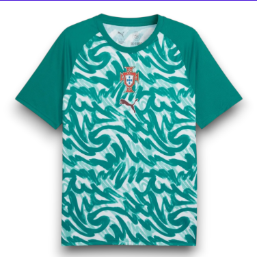 Portugal 2026 Teal & White Swirl Pre-Match Jersey – Size S–XXL – Custom Name & Number, Select Badges