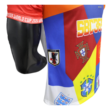 World Cup 2026 Multi-Team Collage Player Version Jersey – Size S–XXL – Custom Name & Number, Select Badges