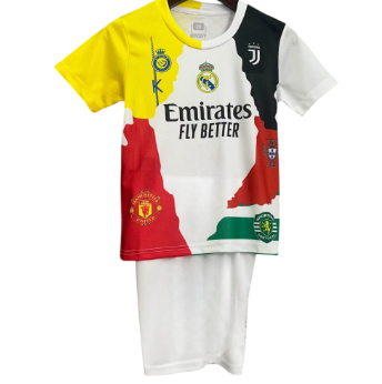 Cristiano Ronaldo 2025-26 Personal Commemorative Edition Kids Jersey + Shorts – Sizes 16–28
