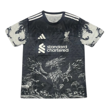 Liverpool 2025-26 Black & White Phoenix Special Edition Adult Jersey – Size S–XXL – Custom Name & Number, Select Badges