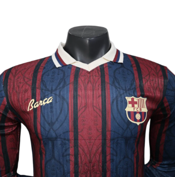 Barcelona 2025-26 Modernist 125th Anniversary Long Sleeve Player Version Jersey – Size S–XXL – Custom Name & Number, Select Badges