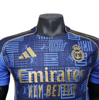 Real Madrid 2025-26 Blue Player Version Jersey – Size S–XXL – Custom Name & Number, Select Badges