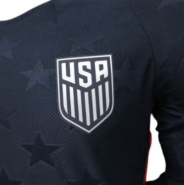 USA 2026 Long Sleeve Player Version Away Jersey – Size S–XXL – Custom Name & Number, Select Badges