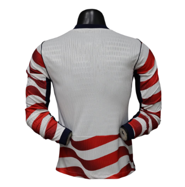 USA 2026 Long Sleeve Player Version Home Jersey – Size S–XXL – Custom Name & Number, Select Badges