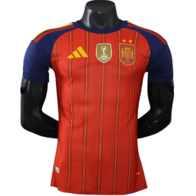 Spain 2026 2 Stars Player Version Home Jersey – Size S–XXL – Custom Name & Number, Select Badges