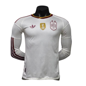 Spain 2026 2 Stars Long Sleeve Player Version Away Jersey – Size S–XXL – Custom Name & Number, Select Badges