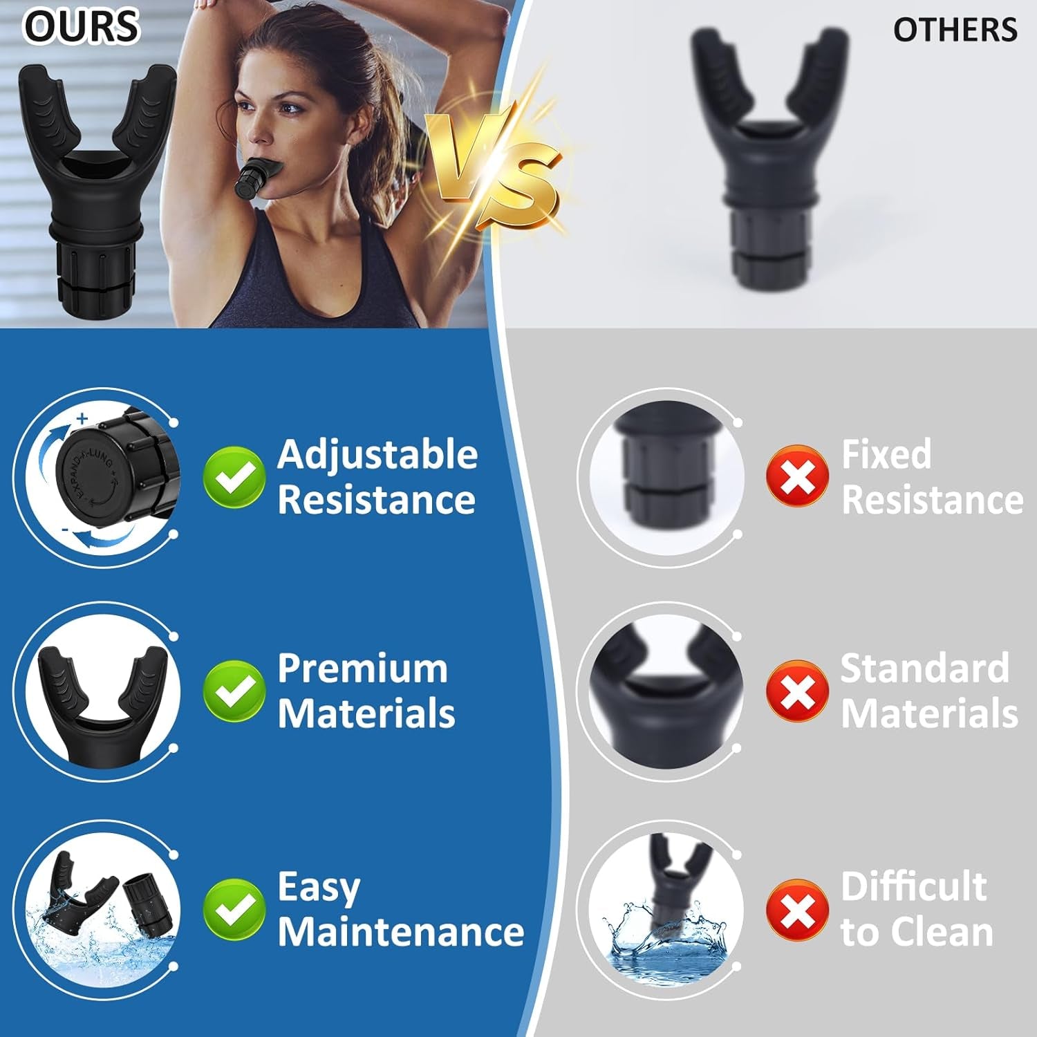 Adjustable Resistance Breathing Trainer – Respiratory Muscle & Endurance Trainer