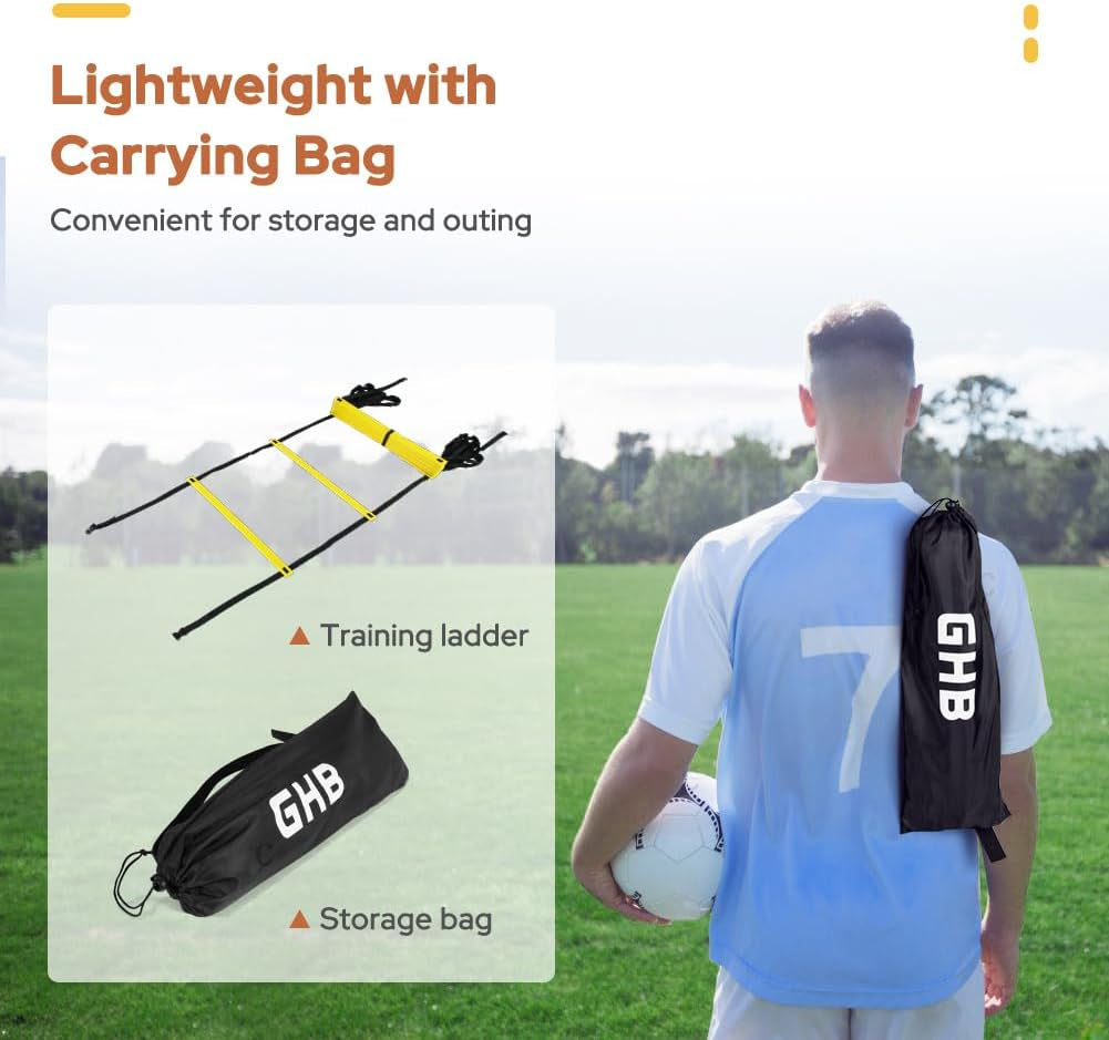 Pro Agility Ladder – 12 Rung 20ft Speed & Footwork Training Ladder with Carrying Bag