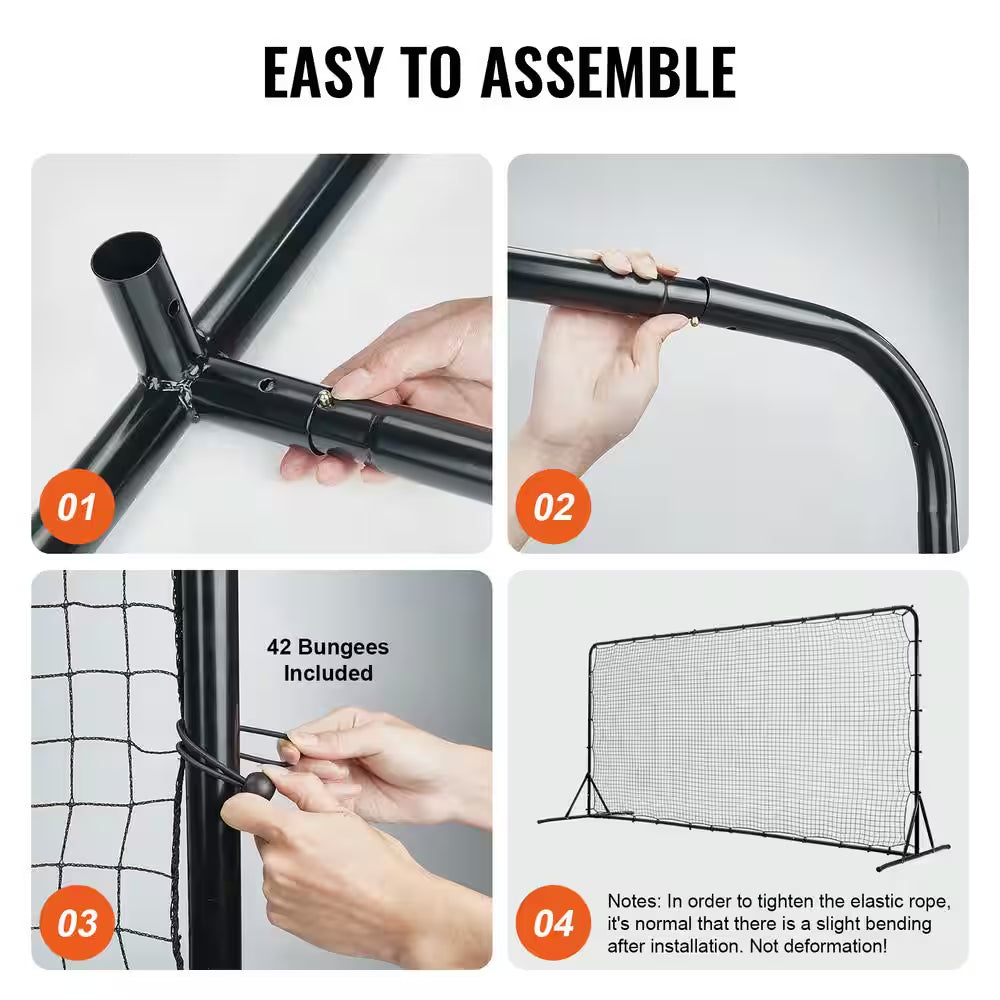 Soccer Rebounder Net 12x6 FT – Adjustable Training Rebound Net with Carry Bag