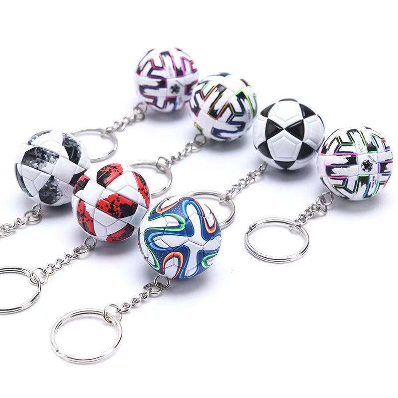 3D Soccer Ball Keychain – PU Leather Football Key Ring