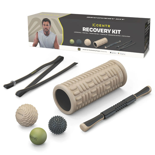 6-Piece Muscle Recovery Kit – Foam Roller, Massage Tools & Stretch Strap by Chris Hemsworth