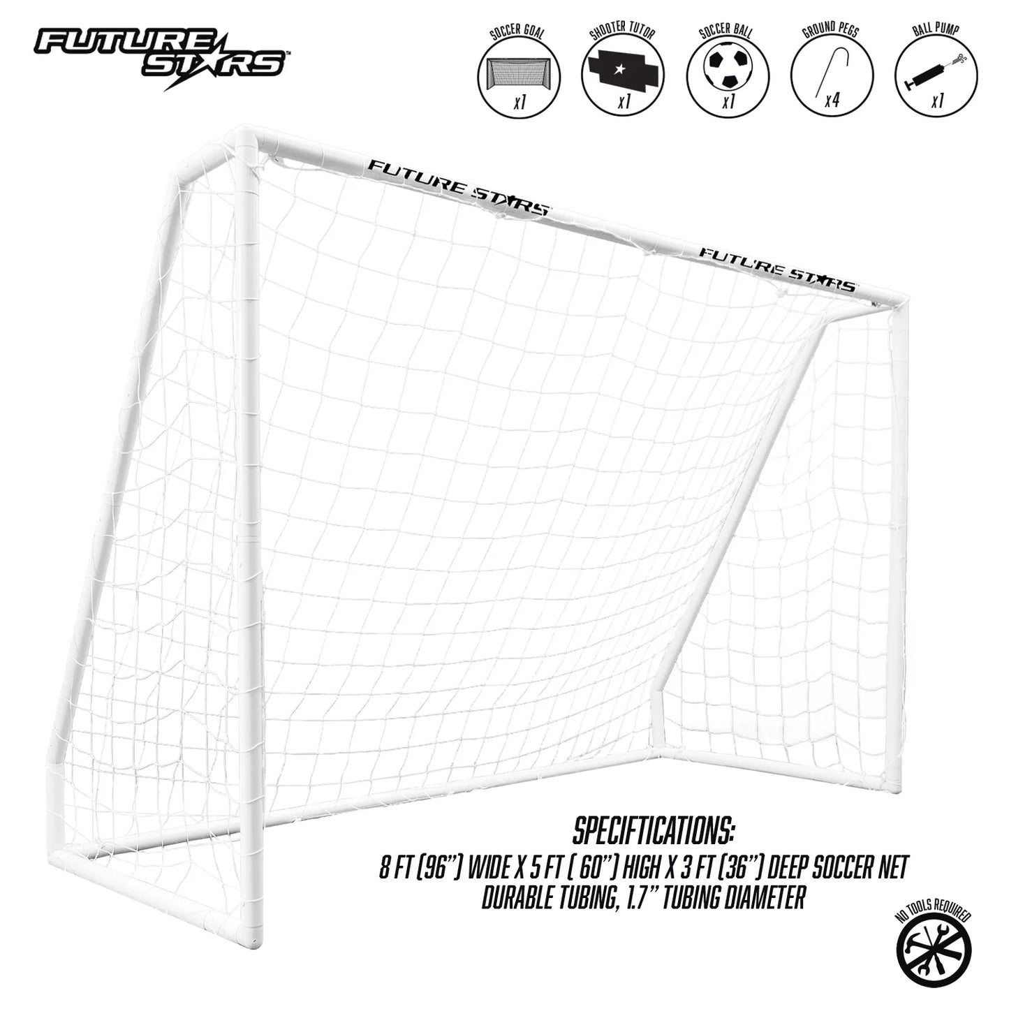 Pro 8FT Soccer Goal Training Kit – Goal, Shooter Tutor, Ball & Pump Set