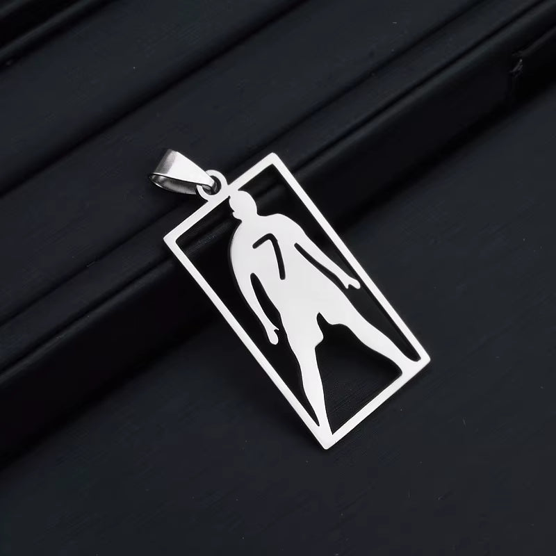 CR7 “SUI” Necklace or Keychain – Stainless Steel Ronaldo Silhouette Pendant