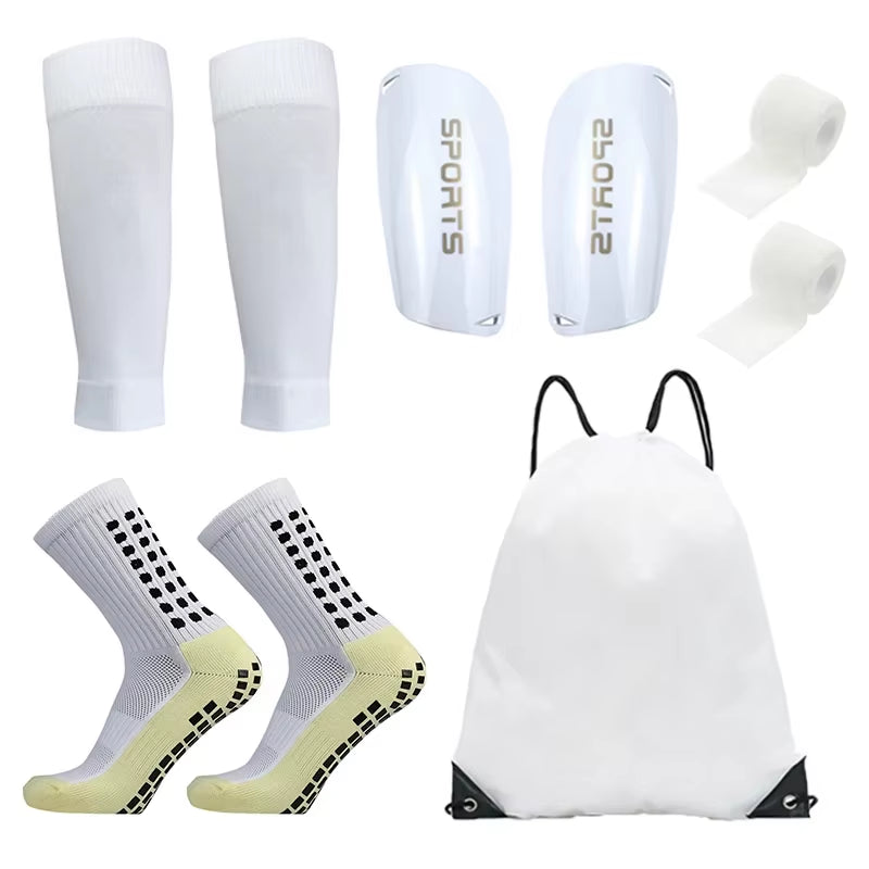 5-Piece Soccer Training Set – Socks, Shin Pads, Leg Covers & Bandages with Bag
