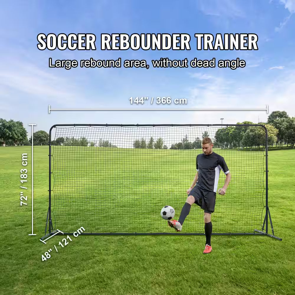 Soccer Rebounder Net 12x6 FT – Adjustable Training Rebound Net with Carry Bag