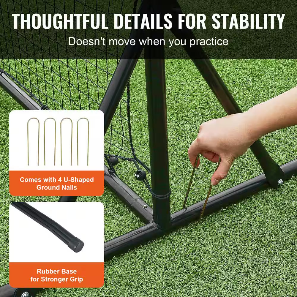 Soccer Rebounder Net 12x6 FT – Adjustable Training Rebound Net with Carry Bag