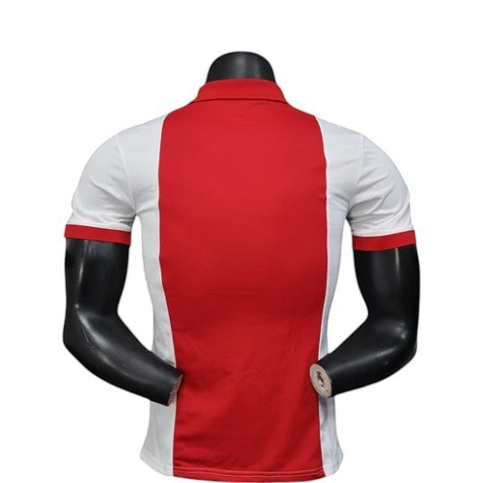 GOATkitz Ajax 125th Anniversary player version jersey, white with red panel back and red trim on sleeves.
