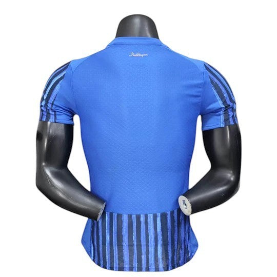 GOATkitz Al-Hilal 2025 Club World Cup player version home jersey in blue with striped sleeves and hem.