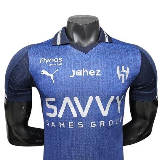 GOATkitz Al-Hilal 2025-26 blue player version football jersey with custom name and number option.