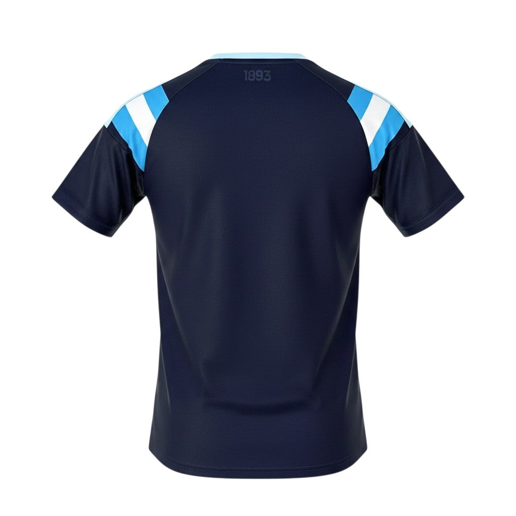 GOATkitz Argentina 2026 black special edition fan jersey with light blue and white stripes on shoulders.