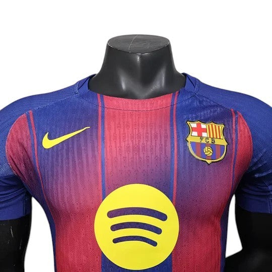 GOATkitz Barcelona 2025-26 adult player version home jersey in blue and red with Spotify logo and FCB crest.
