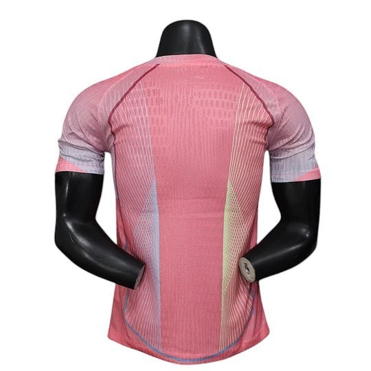 GOATkitz Barcelona pink concept player version jersey with customizable name and number. Lightweight, breathable fabric.