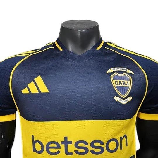 GOATkitz Boca Juniors 2025-26 player version navy and yellow football jersey with customizable name and number.