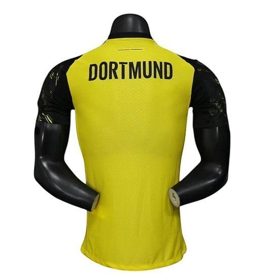 GOATkitz Borussia Dortmund 2025-26 player version home jersey, yellow with black sleeves and customizable name/number.