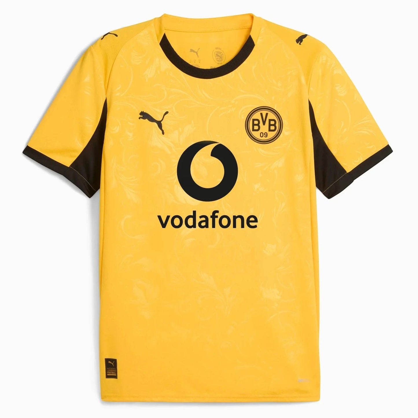 GOATkitz Borussia Dortmund 2025-26 special edition yellow fan jersey with black trim and Vodafone sponsor. Customizable.