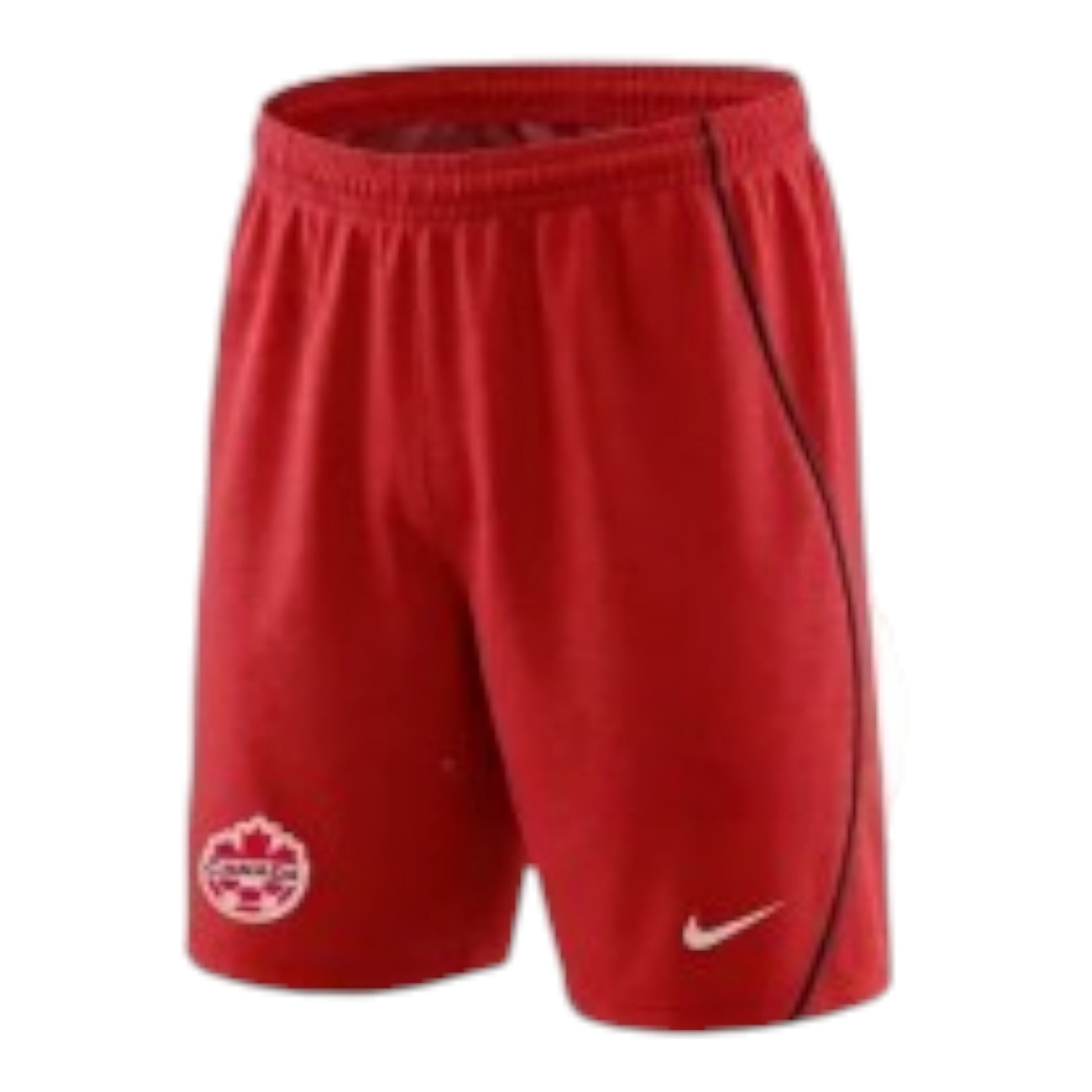 GOATkitz Canada 2026 kids red soccer jersey and shorts set with Canada crest. Customizable.