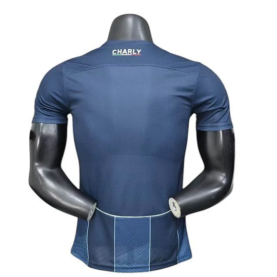 GOATkitz CF Pachuca 2025-26 player version away jersey, dark blue with white pinstripe detail on hem. Customizable.