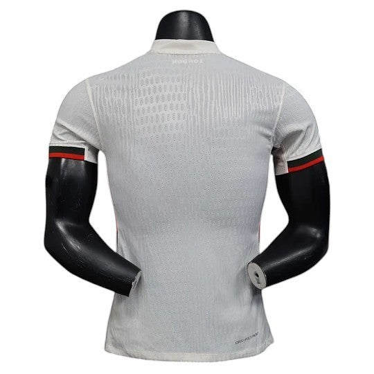 GOATkitz Chelsea 2025-26 white player version away jersey with red and black trim on sleeves. Customizable.