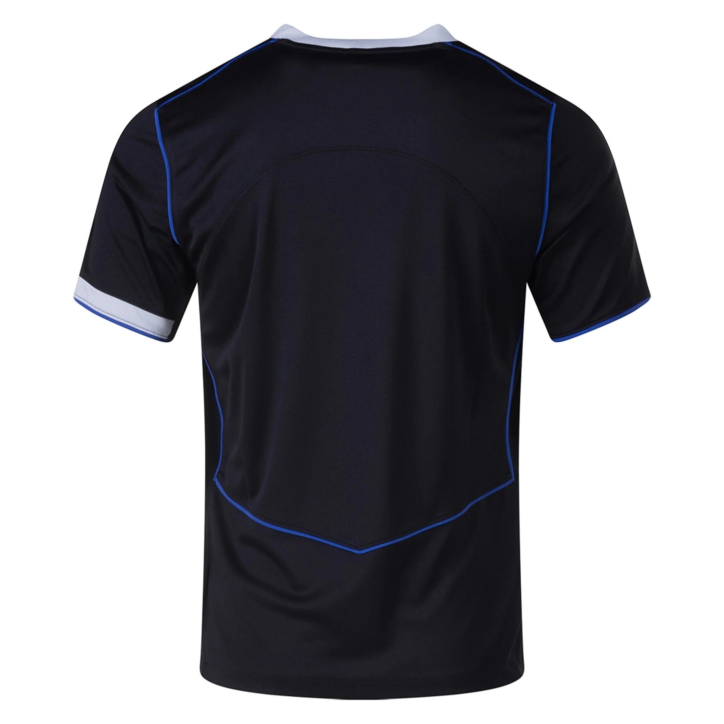 GOATkitz Chelsea 2025-26 kids third jersey, dark blue with white and blue trim, short sleeves, crew neck.