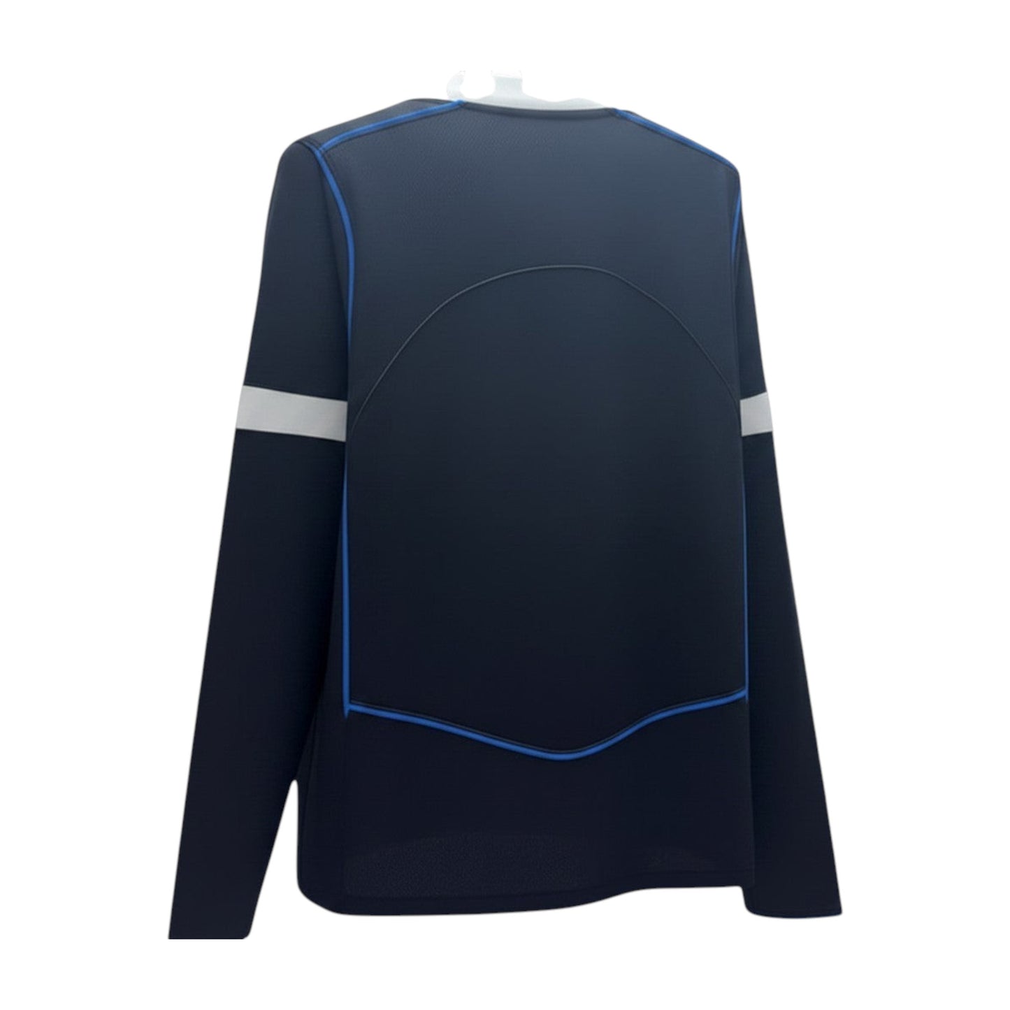 GOATkitz Chelsea 2025-26 adult third long sleeve jersey in navy blue with blue trim and white sleeve bands.