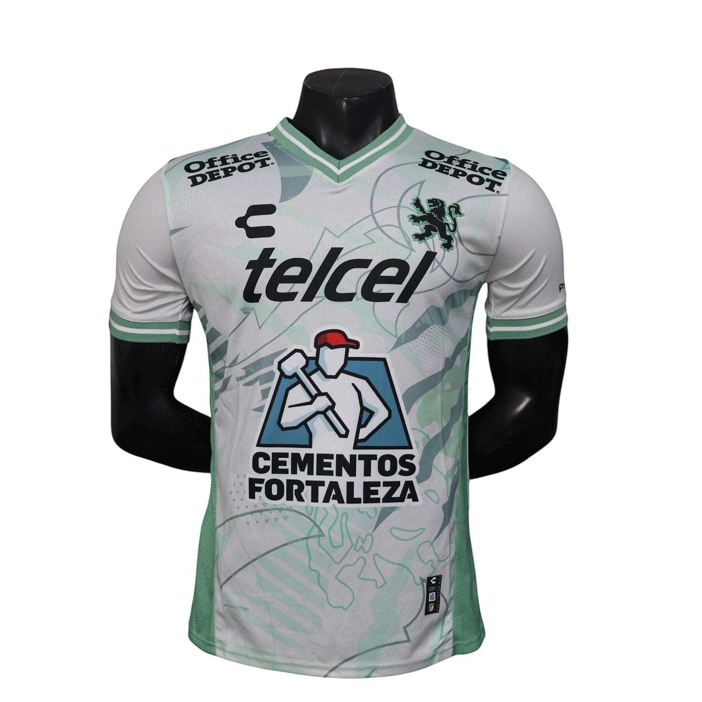 GOATkitz Club León 2025-26 player version away jersey in white with green accents and logos. Customizable.